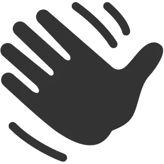 👋 hand, wave, gesture, goodbye, hello telegram sticker