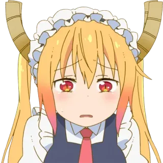 🥺 Tohru Miss Kobayashi's Dragon Maid Anime, Smok, Pokojówka, Słodkie, Kawaii, Smutne telegram sticker