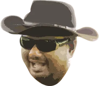 😛 cowboy, hat, sunglasses, man, portrait telegram sticker