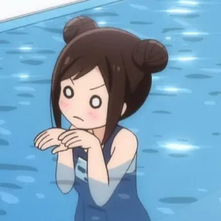 🤔 Anime, Gadis, Air, Berenang, Kolam renang telegram sticker