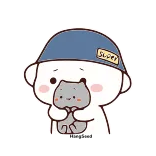 🙂 SLEEPY mono, dibujos animados, dormilón, personaje, animal, gato, sombrero, kawaii, ilustración whatsapp sticker