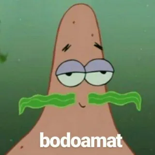☺ Patrick Star Spongebob Squarepants bodoamat パトリック・スター, スポンジボブ, ミーム, bodoamat, アニメ telegram sticker