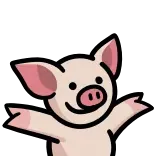🐖 cerdo, animal, lindo, dibujo animado, animal de granja, pegatina whatsapp sticker