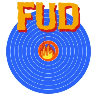🔥 FUD ไฟ, สีน้ำเงิน, สีส้ม, fud, วงกลม telegram sticker