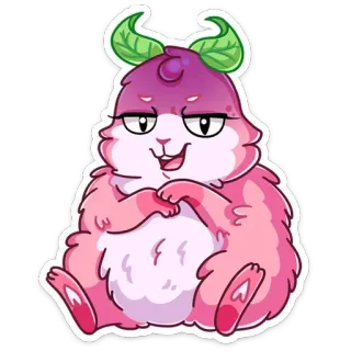 😈 สัตว์, น่ารัก, คาวาอิ, สีชมพู, การ์ตูน, สติกเกอร์ telegram sticker