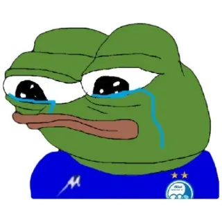 💙 Pepe the Frog Pepe si katak, Meme, Sedih, Menangis, Meme internet whatsapp sticker