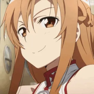 🧡 Asuna Yuuki Sword Art Online アニメ, 女の子, 笑顔, キャラクター, 可愛い, ポートレート telegram sticker
