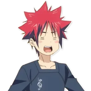 🥰 Soma Yukihira Food Wars!: Shokugeki no Soma Anime, Dessin animé, Nourriture, Cuisine, Chef, Joyeux whatsapp sticker