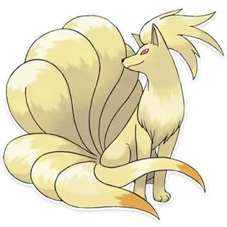 🔥 Ninetales Pokemon 宝可梦, 火, 狐狸, 九尾, 动物 whatsapp sticker