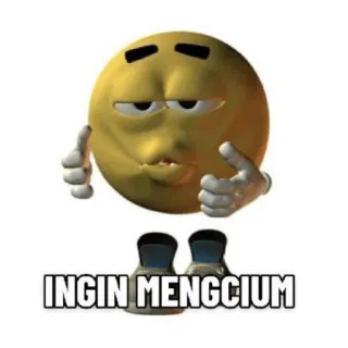 😘 INGIN MENGCIUM Emoji, 3D, Meme, Texto telegram sticker