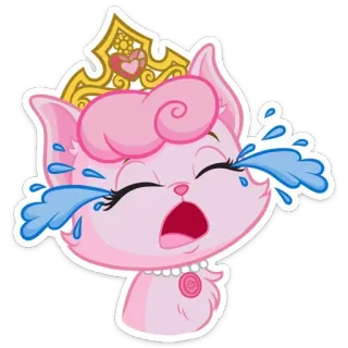 😭 chat, pleurer, triste, princesse, emoji, autocollant telegram sticker