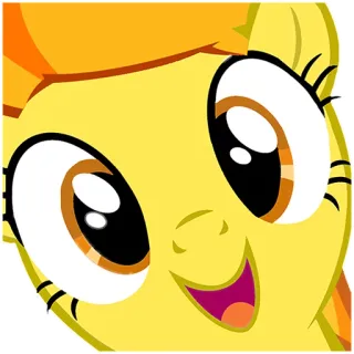 😃 pony, cartoon, animal, yellow, horse, cute, smiling, sticker whatsapp sticker