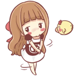 😚 애니메이션 여자, 치비, 귀여운, 귀여운, 만화, 여자, 사랑스러운 telegram sticker