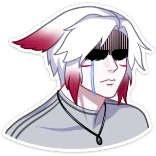 😭 Anime, Triste, Larmes, Expression, Émoticône, Autocollant whatsapp sticker