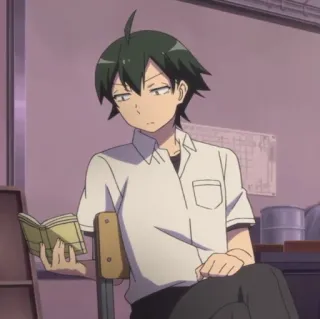 🥀 Hachiman Hikigaya My Teen Romantic Comedy SNAFU Anime, Personagem, Leitura, Adolescente, Escola, Livros telegram sticker