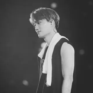 🗝 ผู้ชาย, ภาพเหมือน, คน, ขาวดำ, kpop, exo telegram sticker