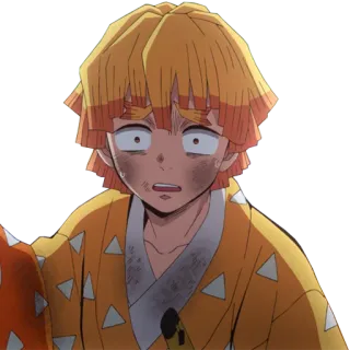 😧 Zenitsu Agatsuma Demon Slayer 애니메이션, 만화, 무서워, 충격, 귀멸의 칼날 telegram sticker