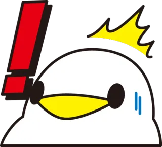 😱 pássaro, alerta, ponto de exclamação, surpresa, desenho animado, emoji, aviso telegram sticker