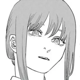 😀 Makima Chainsaw Man Anime, Manga, Chainsaw Man, Makima, Personaje, Blanco y negro telegram sticker
