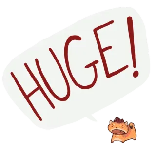 🗯 HUGE! huge, exclamation, cartoon, typography telegram sticker