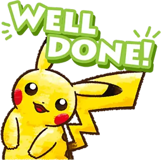 👍 Pikachu Pokemon WELL DONE! Pikachu, Pokemon, well done, celebration, success telegram sticker