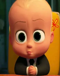 😐 Boss Baby The Boss Baby bébé, dessin animé, costume, patron telegram sticker