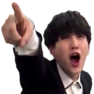 ☝ pessoa, homem, apontando, asiático, terno, k-pop telegram sticker