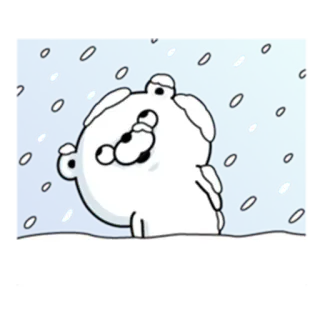 ☃️ snow, winter, bear, cute, cartoon, snowing telegram sticker