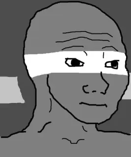 😕 Wojak, Meme, Portret, Neutralny, Twarz telegram sticker