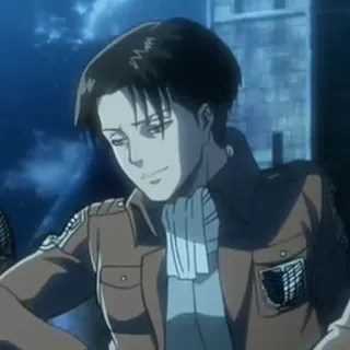 ✨ Levi Ackerman Attack on Titan Anime, Attack on Titan, Levi, Levi Ackerman, Pasukan Pengintai, Militer, Prajurit telegram sticker