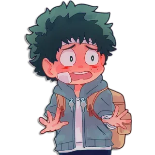 😳 Izuku Midoriya My Hero Academia Anime, Manga, My Hero Academia, Izuku Midoriya, Deku, Sticker, Dessin animé, Héros whatsapp sticker