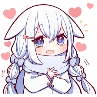 👏 애니메이션, 귀여운, 치비, 하트, 카와이, 만화 whatsapp sticker