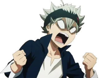 😡 Asta Black Clover 애니메이션, 만화, 아스타, 블랙 클로버, 화난, 소리치는 telegram sticker