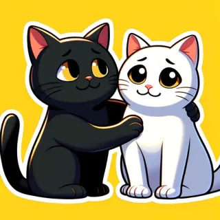 🤗 cat, cats, sticker, cute, animals, friends, love telegram sticker