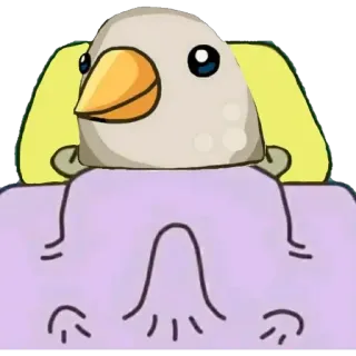 🐦 animal, bird, cute, sleeping telegram sticker