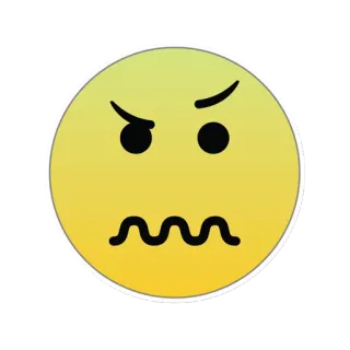 😠 Emoji, enojado, enfadado, molesto, frustrado, Emoticono telegram sticker