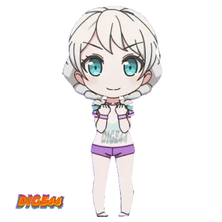 🥈 DIGE44 动漫, Q版, 可爱, 女孩, 贴纸 whatsapp sticker
