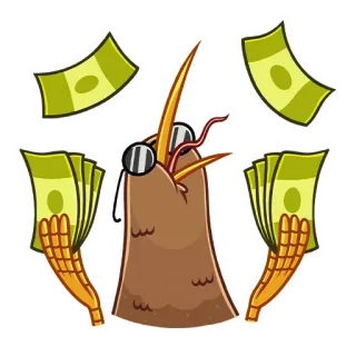 💸 uang, kartun, kekayaan, keserakahan, karakter, lucu, kaya telegram sticker