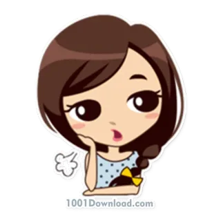 🤔 1001Download.com sticker, cartoon, girl, cute, anime telegram sticker