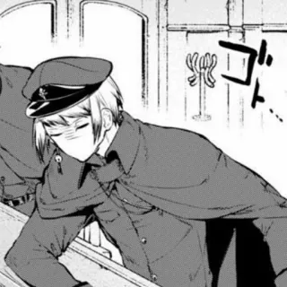 🗡 Anime, Militäruniform, Charakter, Mann, Hut telegram sticker