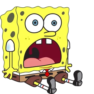 😨 SpongeBob SpongeBob SquarePants Bob Esponja, desenho animado, Nickelodeon, chocado, engraçado, personagem whatsapp sticker