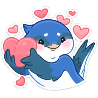 ❤️ Vogel, Cartoon, Süß, Herz, Liebe, Tier, Sticker whatsapp sticker