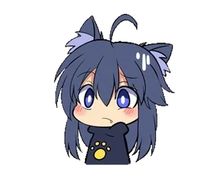 😰 Anime, Chica gato, Kawaii, Lindo, Chibi, Manga telegram sticker