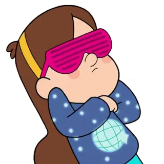 😎 Mabel Pines Gravity Falls cartoon, animated, character, glasses, Mabel Pines, Gravity Falls telegram sticker
