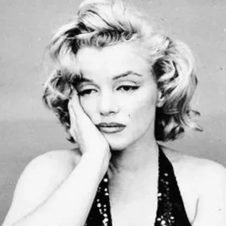 ➿ Marilyn Monroe Marilyn Monroe, atriz, vintage, celebridade, preto e branco, retrato telegram sticker