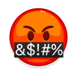 🤬 &$!#*% tức giận, biểu tượng cảm xúc, kiểm duyệt, từ chửi thề, xúc phạm telegram sticker