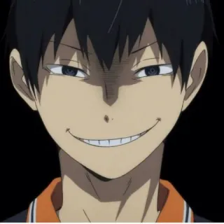 💙 Tobio Kageyama Haikyuu!! アニメ, ニヤリ, 影山, ハイキュー telegram sticker
