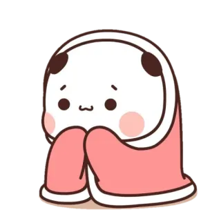 ☺️ niedlich, Cartoon, kawaii, entzückend, eingewickelt, rosa Decke telegram sticker