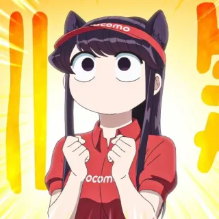 🐱 Komi Shouko Komi Can't Communicate docomo 애니메이션, 코미 양은 커뮤증입니다, 코미 쇼코, 고양이 귀, 귀여운, 만화 telegram sticker