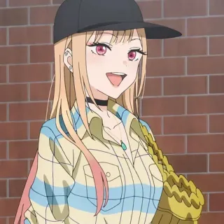 ❤️ Marin Kitagawa My Dress-Up Darling animé, fille, mignon, dessin animé, style, mode, illustration whatsapp sticker